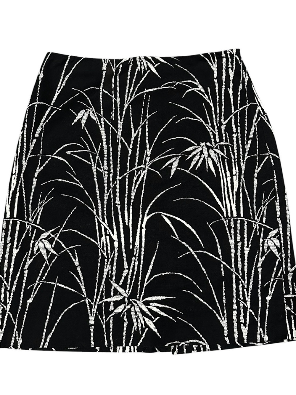 Talbots Black Skirt with White Botanical Print size 2P